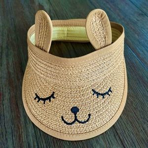 New Toddlers’ Bunny Straw Visor Hat